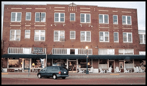 The historic Beckham Hotel in Mineola, Texas.